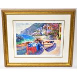 BEHRENS; a serio lithograph titled 'Capri Boats', limited edition no.