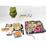 Various modern, vintage and antique collectibles to include a pottery owl money box,