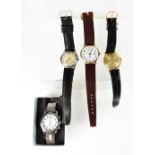 Three vintage gentlemen's wristwatches to include a Helvetia example with stainless steel head,