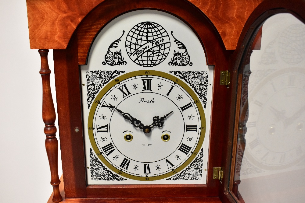A reproduction grandmother clock in the Georgian style, the printed dial marked 'Lincoln, - Image 2 of 4