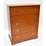 STAG; a contemporary chest of five long drawers raised on bracket feet, 104 x 83 x 44cm (af).