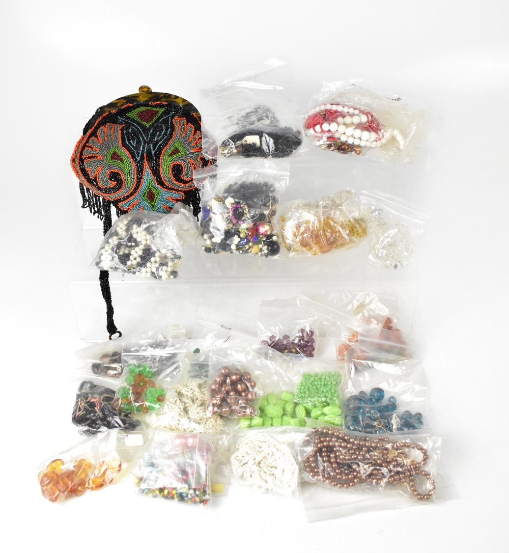 A quantity of vintage costume jewellery to include necklaces, chains, bead necklaces,