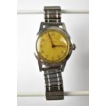 BUHRE; a gentlemen's vintage stainless steel crown wind wristwatch by P.