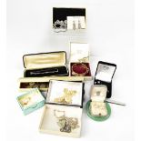 Various items of vintage and modern costume jewellery and collectibles to include cufflinks with