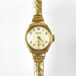 EVERITE; a ladies' vintage Junior 9ct gold wristwatch,