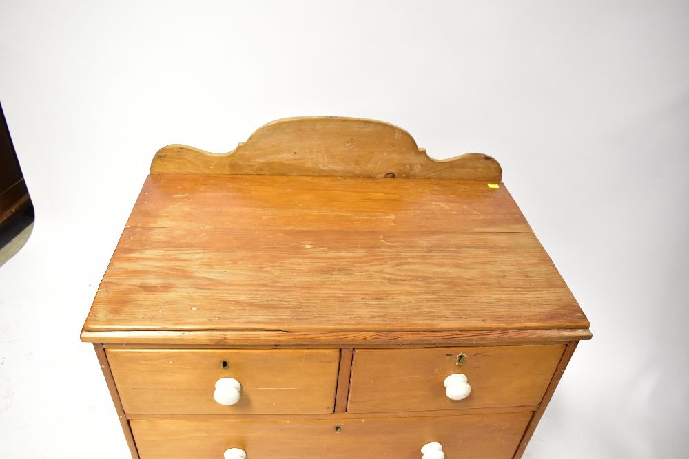 An early 20th century stripped pine wash stand with curved or shaped back, - Image 2 of 2