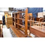 A late 19th/early 20th century oak open dresser back,