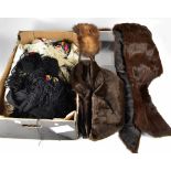 A c1950s brown fur evening wrap, vintage faux fur jacket,