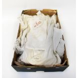 A collection of Victorian and Edwardian Christening gowns, bonnets,