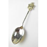 An Edwardian hallmarked silver 'Join Loyalty and Liberty' spoon,