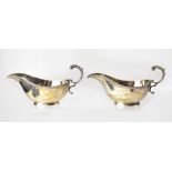 A pair of George VI hallmarked silver sauce boats, Sydney Wilkinson, Sheffield 1933,