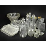 A quantity of vintage cut glass and crystal to include various sized wine glasses,