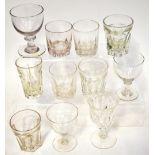 Various 19th century and later drinking glasses, mostly rummers, tumblers and ale glasses,