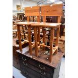 A pair of modern pine high stools, height to seat 72cm (2).