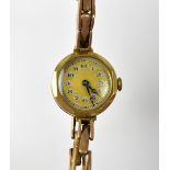 A vintage 9ct gold ladies' wristwatch,