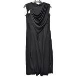 Two black evening dresses comprising a California 'The Look You Love' black cowl neck dress with