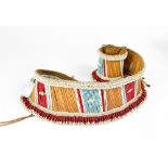 A Native American or possibly African beaded belt, possibly late 19th/early 20th century,