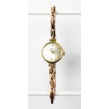 UNO; a ladies' vintage Incabloc 9ct gold wristwatch,