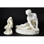 An early 20th century Parian ware figure of a young maiden in Classical garb,