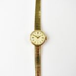 ROLEX; a ladies' vintage hallmarked 9ct gold manual wind Precision bracelet watch,