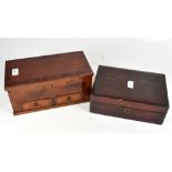 Two wooden jewellery boxes to include a 19th century mahogany box,