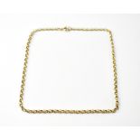 A 9ct gold belcher link necklace, length approx 37cm, approx 7.3g.