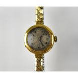 THOMAS RUSSELL & SON; a vintage ladies' 18ct gold wristwatch,