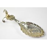 An Edwardian hallmarked silver table spoon holder, decorated in the Rococo style,