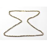 A 9ct rose gold belcher link necklace chain, length approx 53cm, approx 10g.