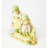 ROYAL VIENNA; an early 20th century figural group of two young Dutch girls,