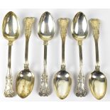 A set of six George IV hallmarked silver spoons, JHWN, Glasgow 1827, approx 7ozt (6).