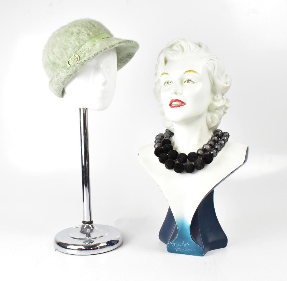 A vintage Marilyn Monroe fibreglass jewellery display bust,