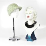 A vintage Marilyn Monroe fibreglass jewellery display bust,