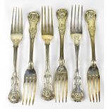 A set of six George IV hallmarked silver forks, Richard Palmer, London 1824, approx 20.4ozt (6).