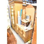 GILLOW & CO; a 19th century satinwood wardrobe with single mirrored door,