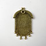 An early 20th century imported hallmarked silver gilt small chainmail purse,