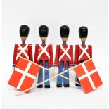 K BOJESEN FOR BANG & OLUFSEN; four boxed promotional wooden toy soldiers,