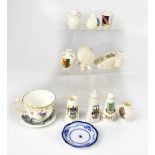 A quantity of various cabinet porcelain ornaments to include a Grafton China crested ware