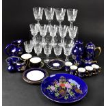 A Royal Copenhagen 'Onion' pattern tea service for four (one cup missing),