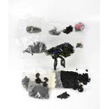 A large quantity of Victorian and Edwardian black jet and French jet beads and trims and fabric