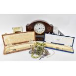 Various mixed collectibles to include a mahogany cased Edwardian inlaid mantel clock of