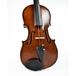 A cased full size German violin with one-piece back.