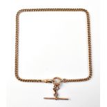 A late 19th century 9ct rose gold part Albert chain, with swivel clasp at one end,