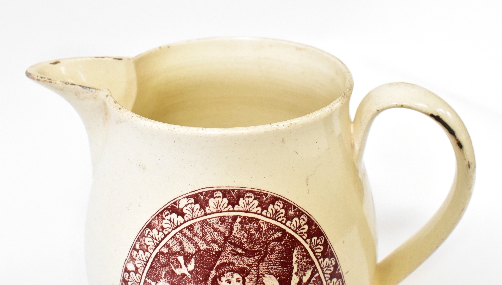 MARITIME INTEREST; a 19th century creamware transfer printed jug, - Image 3 of 3