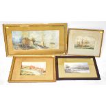 Four late 19th/early 20th century watercolours, one by F J Lees,