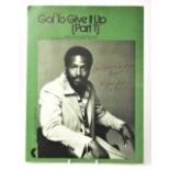 MARVIN GAYE; 'Got To Give It Up' (part one), song lyrics inscribed and bearing the star's signature,