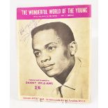 DANNY WILLIAMS; 'The Wonderful World Of The Young', music score bearing the star's signature.