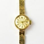 ROLEX; a ladies' vintage 9ct gold wristwatch,