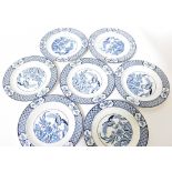 WOOD & SONS; a 19th century blue and white transfer part dinner service in the 'Yuan' pattern,