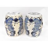 A pair of Chinese decorative ceramic garden seats,